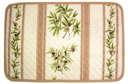 Provence quilted Placemat, coated (olives. white x beige)